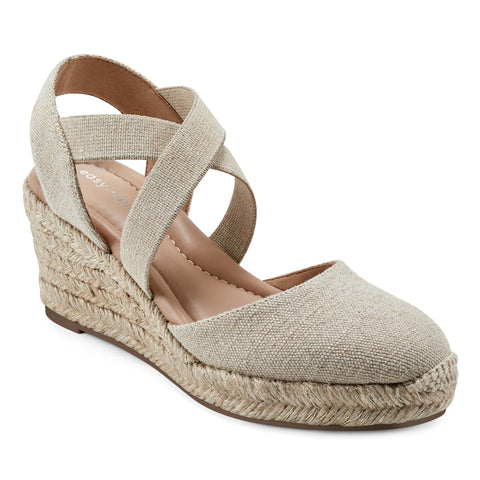 Easy Spirit Women's Beige Meza Espadrille Wedge Sandals | Easy Spirit In Lebanon