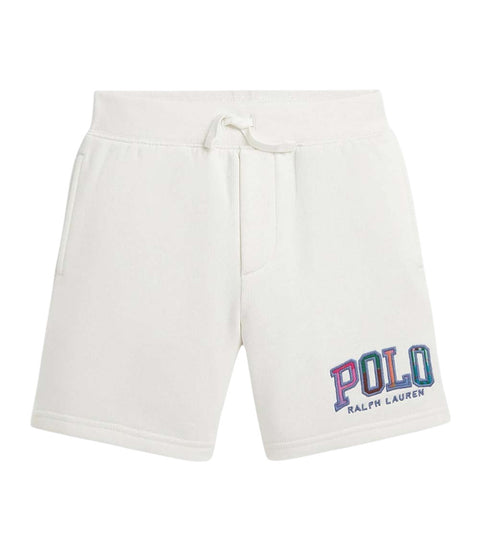 Polo Ralph Lauren Boy's White Madras-Logo Fleece Short   | Polo Ralph Lauren in Lebanon
