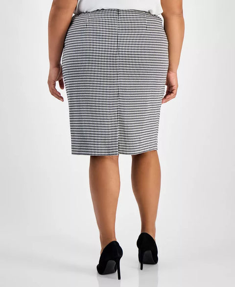 Kasper Women's Black & White Plus Size Back-Slit Pencil Skirt | Kasper In Lebanon