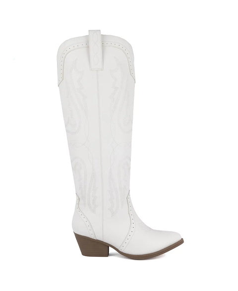 Sugar Women's White Tumbled Tall Tam Western Pull On Boots | Sugar In Lebanon