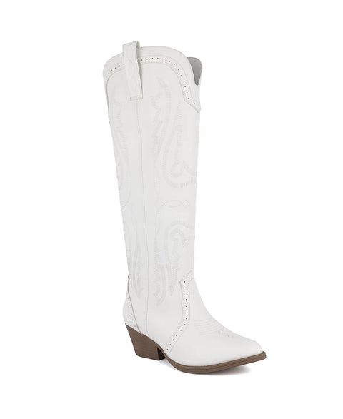 Sugar Women's White Tumbled Tall Tam Western Pull On Boots | Sugar In Lebanon