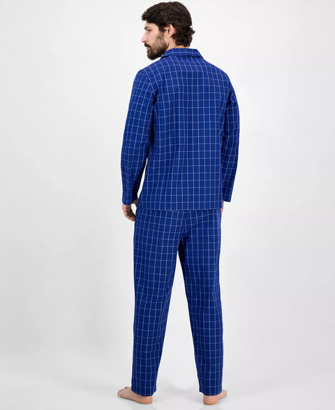 Club Room Men's Navy Windowpane Plaid Pajama Set | Club Room In Lebanon