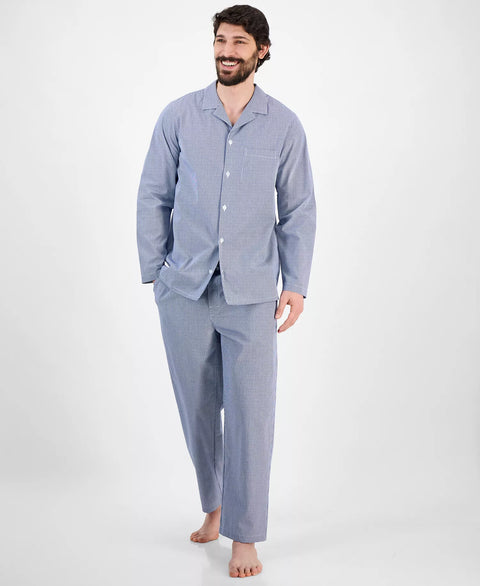 Club Room Men's Navy & White Checked Gingham Pajama Top |Club Room In Lebanon