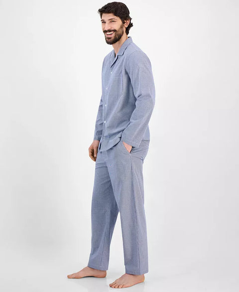 Club Room Men's Navy & White Checked Gingham Pajama Top |Club Room In Lebanon