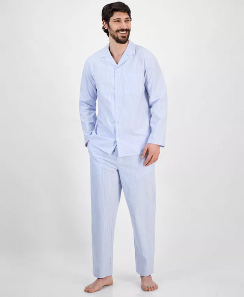 Club Room Men's Blue & White Stripe Pajama Set | Club Room In Lebanon