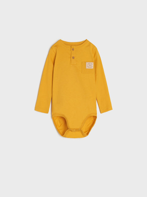Sinsay Fox & Bunny Baby Boy's Mustard Long Sleeve Bodysuit| Sinsay In Lebanon
