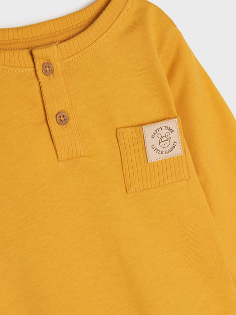 Sinsay Fox & Bunny Baby Boy's Mustard Long Sleeve Bodysuit| Sinsay In Lebanon