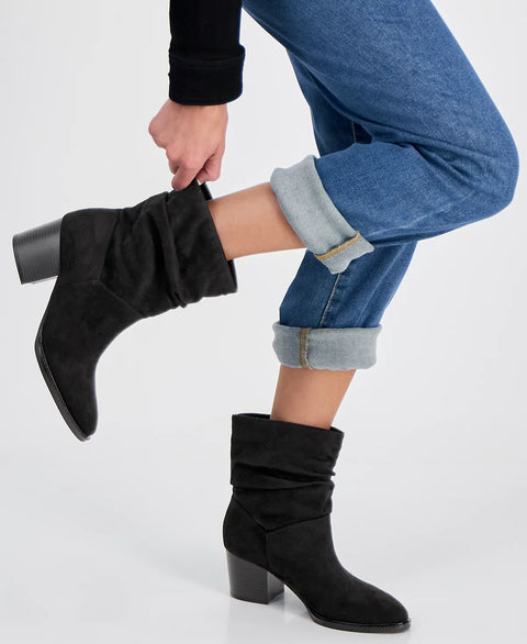 Style & Co Women's Black Genoviaa Scrunch Booties | Style & Co In Lebanon