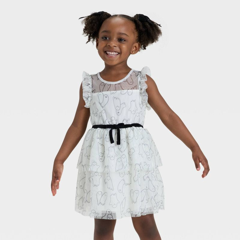 Cat & Jack Girl's Off White Sleeveless Halloween Ghost Tulle Dress | Cat & Jack In Lebanon