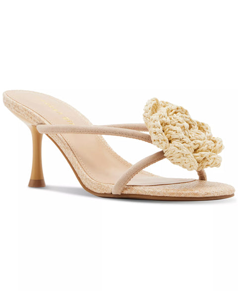 Madden Girl Women's Beige Bellamy Flower Strappy Mid-Heel Dress Sandals | Madden Girl In Lebanon