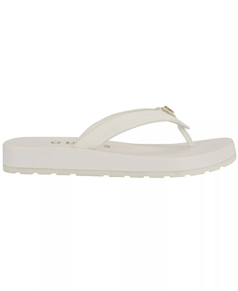 Guess Women's White Candry Triangle Logo Eva Thong Flip Flops Slipper | Guess In Lebanon