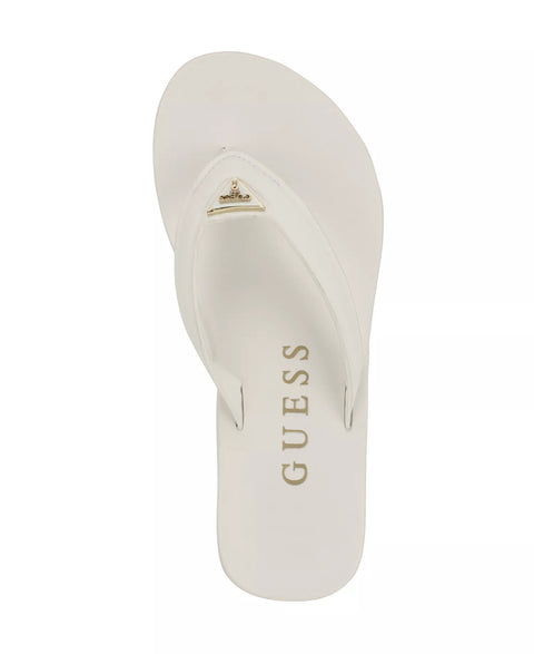 Guess Women's White Candry Triangle Logo Eva Thong Flip Flops Slipper | Guess In Lebanon