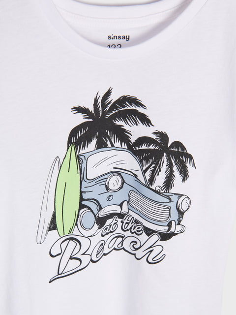 Sinsay Baby Boy's White T-Shirt With Decorative Print | Sinsay In Lebanon