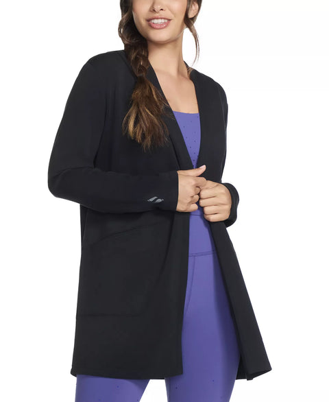 Skechers Women's Black Skechluxe Elevate Restful Hooded Jacket|Skechers In Lebanon