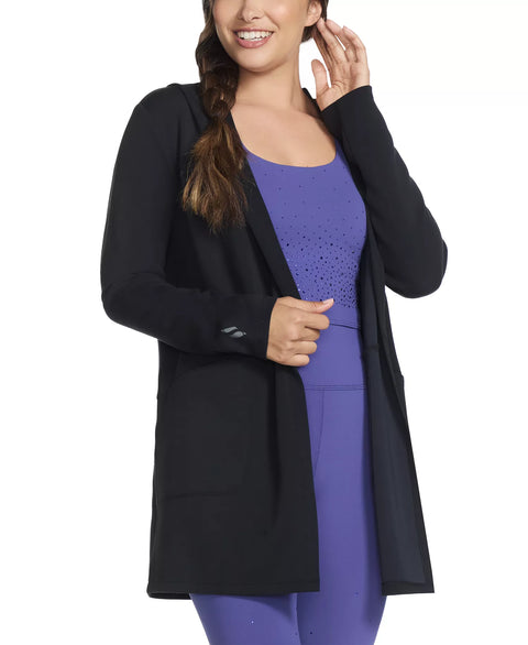 Skechers Women's Black Skechluxe Elevate Restful Hooded Jacket|Skechers In Lebanon