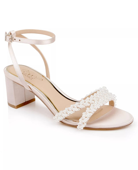 Jewel Badgley Mischka Women's Nude Ninnette Block Heeled Sandals | Jewel Badgley Mischka In Lebanon