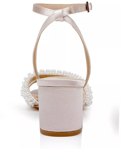 Jewel Badgley Mischka Women's Nude Ninnette Block Heeled Sandals | Jewel Badgley Mischka In Lebanon