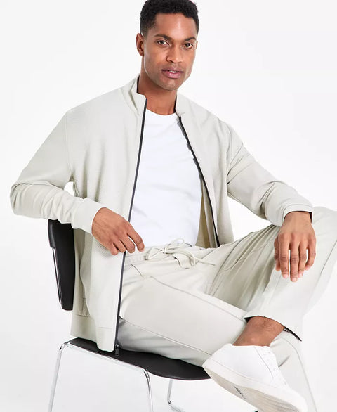 Alfani Men's Greige Alfatech Regular-Fit Compact Textured Ponte-Knit Sweatpants | Alfani In Lebanon