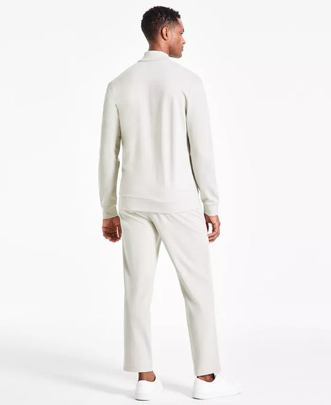 Alfani Men's Greige Alfatech Regular-Fit Compact Textured Ponte-Knit Sweatpants | Alfani In Lebanon