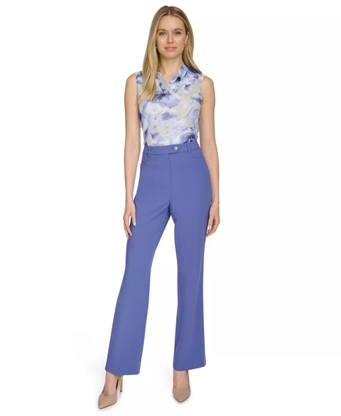 Calvin Klein Women's Dusty Blue Petite High-Rise Straight-Leg Pants | Calvin Klein In Lebanon