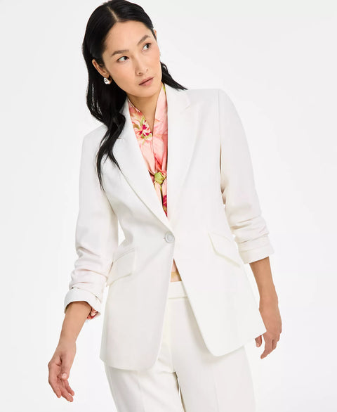 Tahari Women White ASL Peak-Lapel Button-Front Jacket, Regular & Petite  |  Tahari in Lebanon