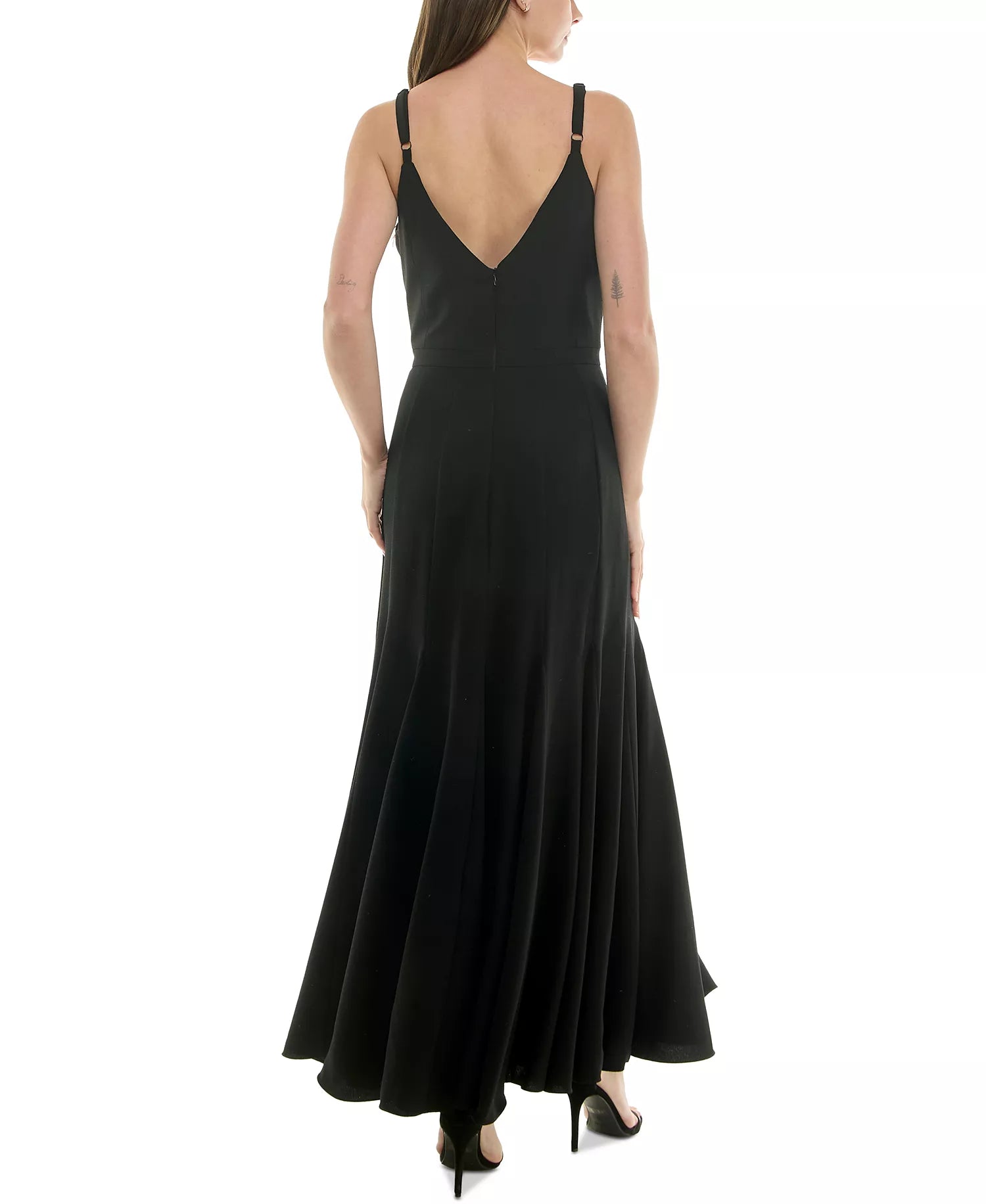 Taylor Women's Black  Embellished Flower V-Neck Sleeveless Gown Dress|  Taylor in Lebanon