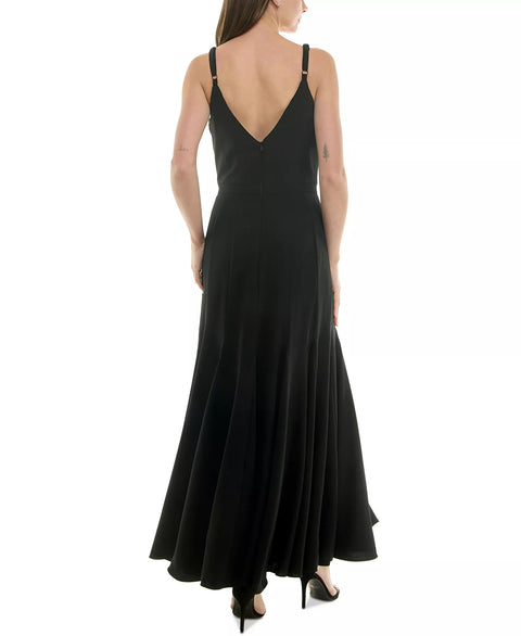 Taylor Women's Black  Embellished Flower V-Neck Sleeveless Gown Dress|  Taylor in Lebanon