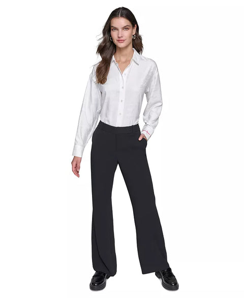 Karl Lagerfeld Paris Women's Black Boot Cut High-Rise Pants | Karl Lagerfeld Paris In Lebanon