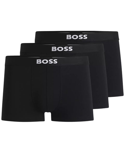 Hugo Boss Men's Black 3-Pack Icon Logo Trunks  | Hugo Boss In Lebanon