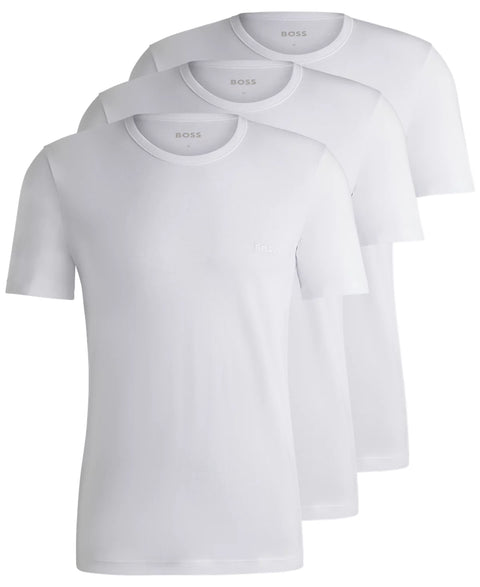 BOSS by Hugo Boss Men's White 3-Pack Classic Solid T-Shirts | Hugo Boss In Lebanon
