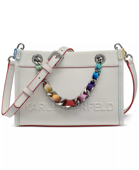 Karl Lagerfeld Paris Women's White Savoie Small Leather Crossbody Bag | Karl Lagerfeld Paris In Lebanon