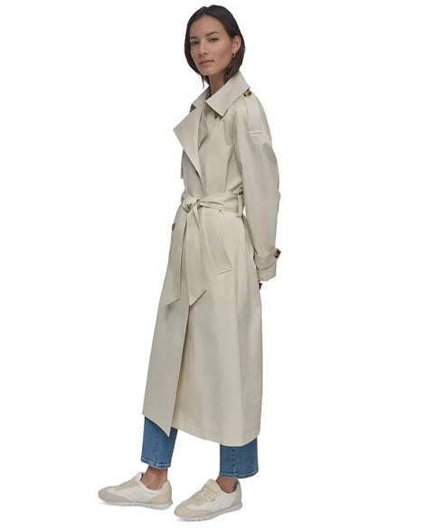 DKNY Jeans Women's Beige Cotton Double-Breasted Trench Coat | DKNY Jeans In Lebanon