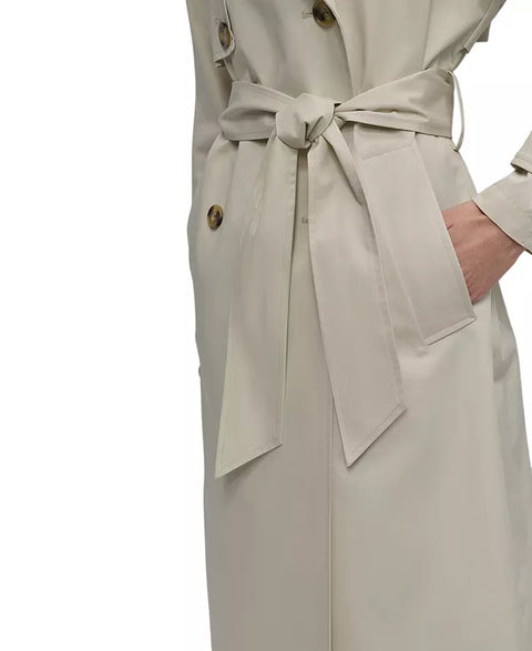 DKNY Jeans Women's Beige Cotton Double-Breasted Trench Coat | DKNY Jeans In Lebanon