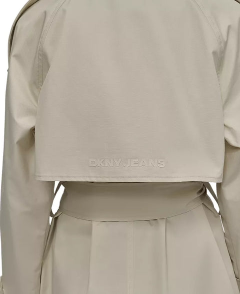 DKNY Jeans Women's Beige Cotton Double-Breasted Trench Coat | DKNY Jeans In Lebanon