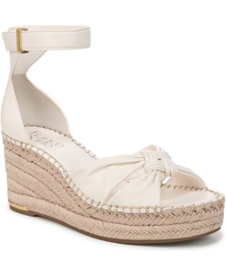 Franco Sarto Women's White Clementine Espadrille Leather Wedge Heeled Sandals | Franco Sarto In Lebanon