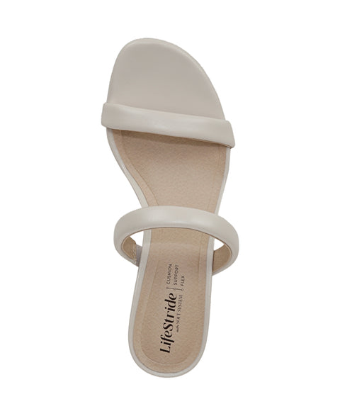 LifeStride Women's Bone Nalani Open Round Toe Slide Dress Sandals |LifeStride In Lebanon