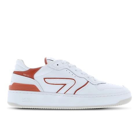 Hub Men's White & Brick Smash L31 Sneakers | Hub In Lebanon