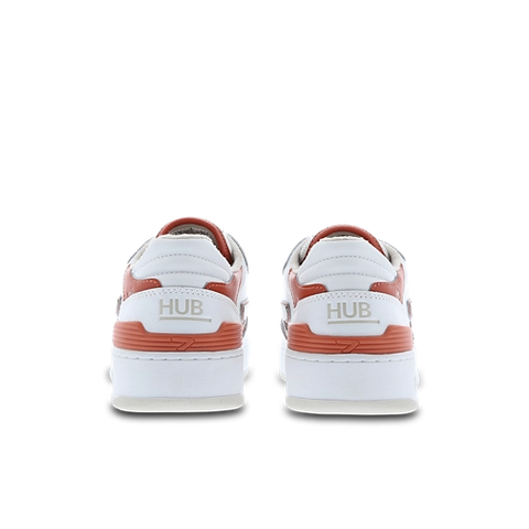 Hub Men's White & Brick Smash L31 Sneakers | Hub In Lebanon