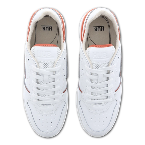 Hub Men's White & Brick Smash L31 Sneakers | Hub In Lebanon