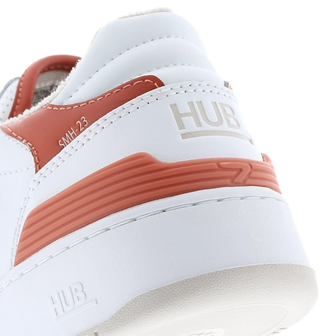 Hub Men's White & Brick Smash L31 Sneakers | Hub In Lebanon