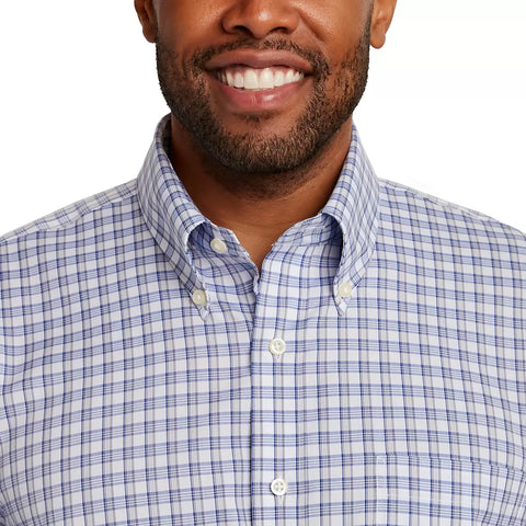 Kirkland Signature Men's White & Blue Checked Shirt | Kirkland Signature In Lebanon