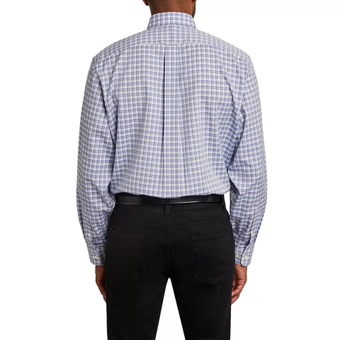 Kirkland Signature Men's White & Blue Checked Shirt | Kirkland Signature In Lebanon