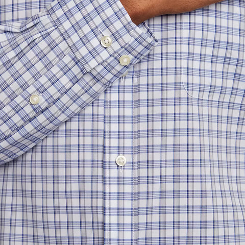 Kirkland Signature Men's White & Blue Checked Shirt | Kirkland Signature In Lebanon