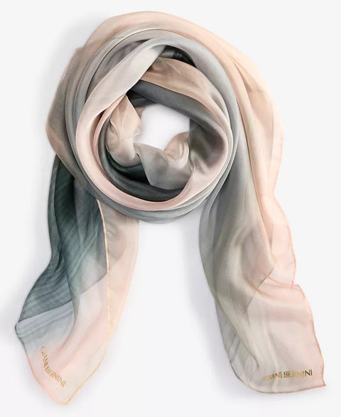 Giani Bernini Women's Green & Beige Square Ombré Logo Scarf | Giani Bernini In Lebanon