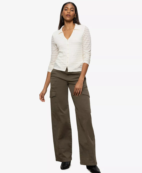 Sanctuary Women's White Mesh-Lace Button-Front Shirt | Sanctuary in Lebanon