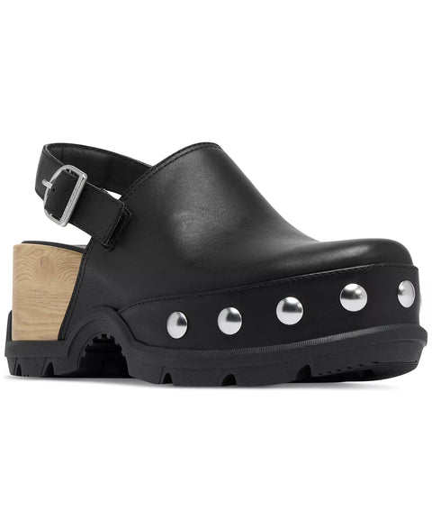 Sorel Women's Black Leather Viibe Clog Sandals | Sorel in Lebanon