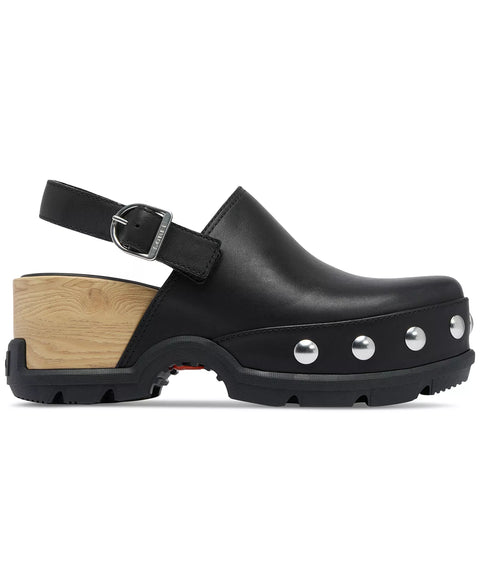 Sorel Women's Black Leather Viibe Clog Sandals | Sorel in Lebanon