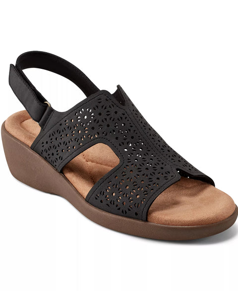 Easy Spirit Women's Black Kali Low Wedge Slingback Sandals | Easy Spirit In Lebanon