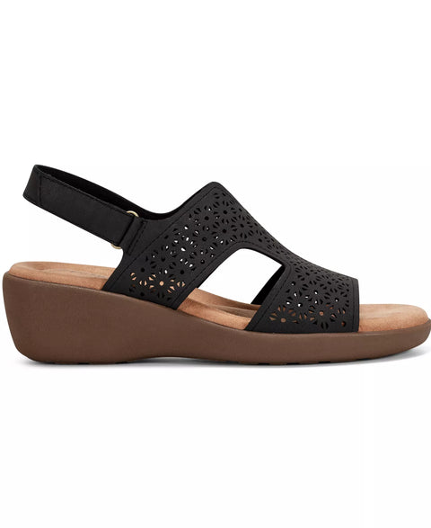 Easy Spirit Women's Black Kali Low Wedge Slingback Sandals | Easy Spirit In Lebanon