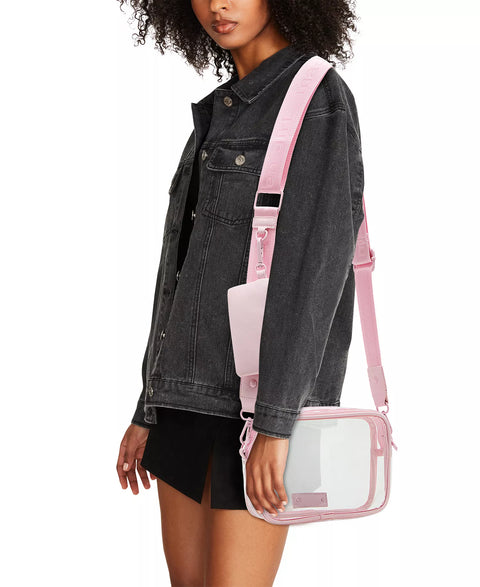 Madden Girl Women's Pink Ryann Clear Vinyl Crossbody Bag | Madden Girl In Lebanon